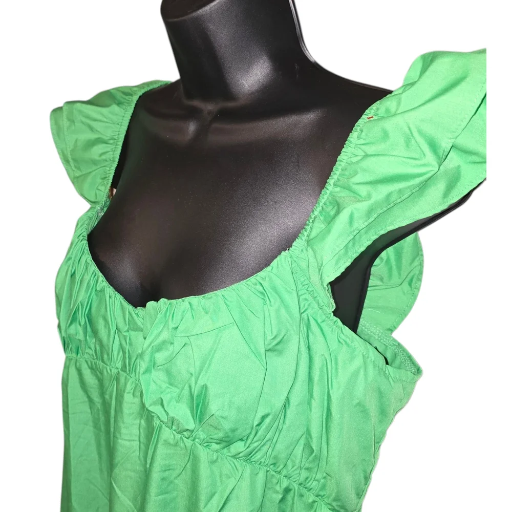 She+Sky Green Ruffled Sleeveless Dress - Picture 5 of 7